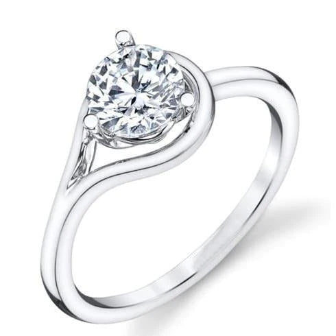 Solitär-Natürliche Diamant-Jubiläumsring im Rundschliff Von 2 Karat Weißgold