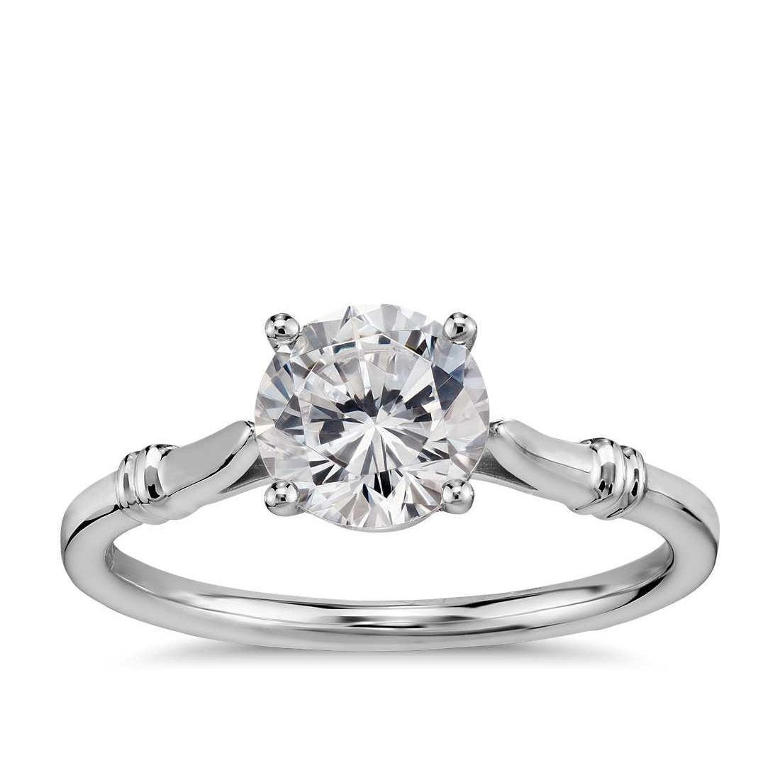 Solitär-Verlobungsring Im Rundschliff Mit Funkelnden 3 Karat Echt Diamanten Weißgold