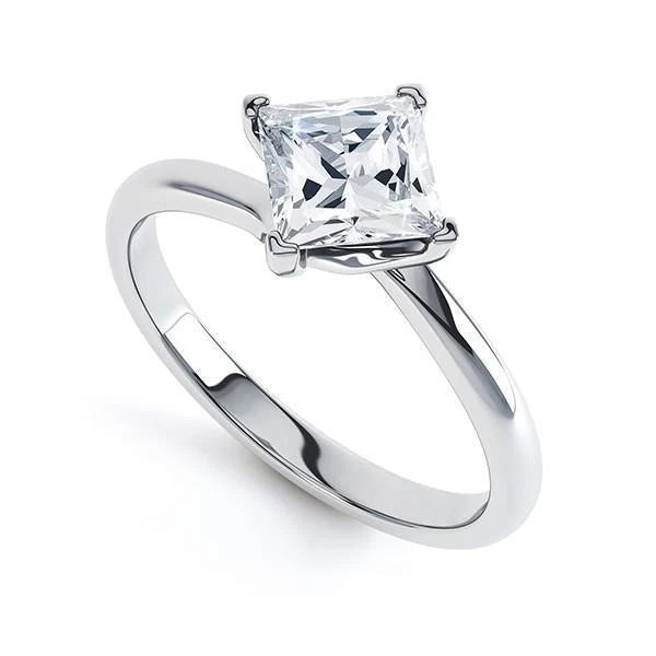 Verlobungsring 2.25 Kt Solitaire Prinzessin Echte Diamant Weißgold 14K