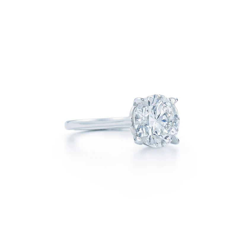 Weißgold 14K Solitär-Verlobungsring Mit 3 Karat Echte Diamant im Rundschliff
