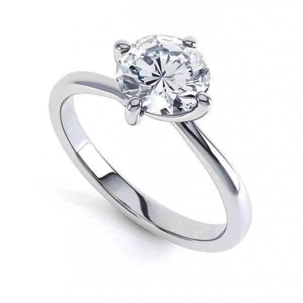Wunderschöner Solitär-Echte Diamant-Verlobungsring im Rundschliff Mit 2.25 Kt