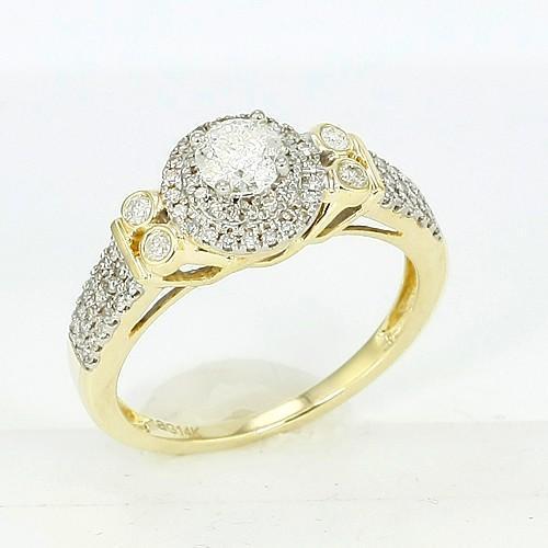 14K Gelbgold 2.25 Kt Pave Set Echt Diamant Ring Schmuck Neu