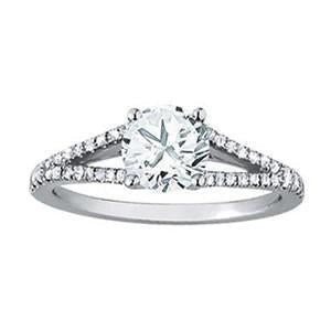 1.18 Karat Natürliche Diamantring Mit Akzenten Split Shank Weißgold 14K