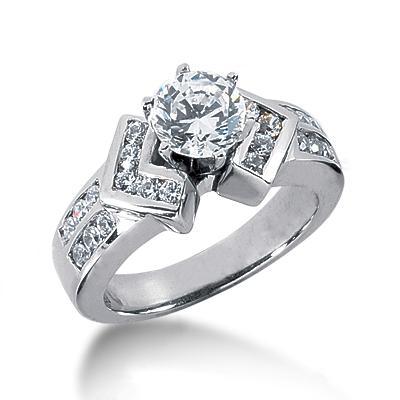 1.51 Karat Echte Diamanten Verlobungsring Weißgold 14K