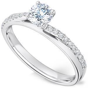 2.25 Karat Echt Diamant-Verlobungsring im Rundschliff 14K Weißgold