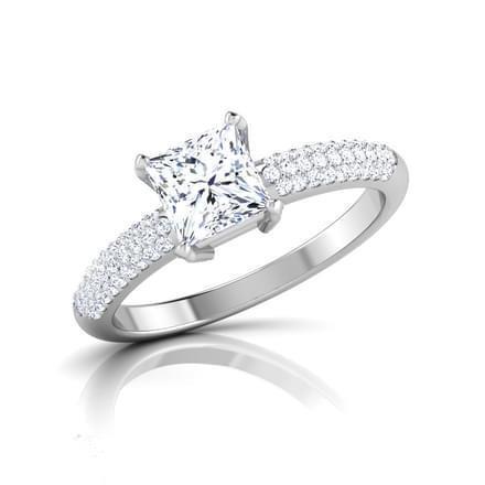 3.20 Ct Prinzessin Und Rundschliff Wunderschöner Echte Diamantring Weißgold 14K