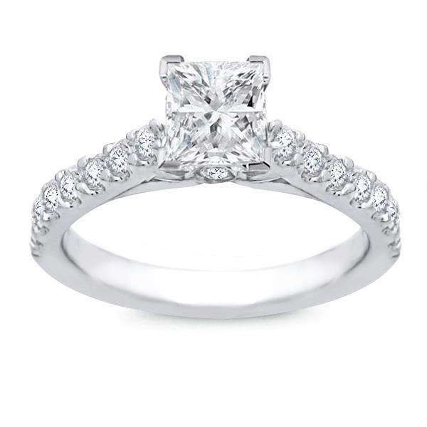 Echt Diamant-Verlobungsring Weißgold mit Akzenten 3.25 Ct