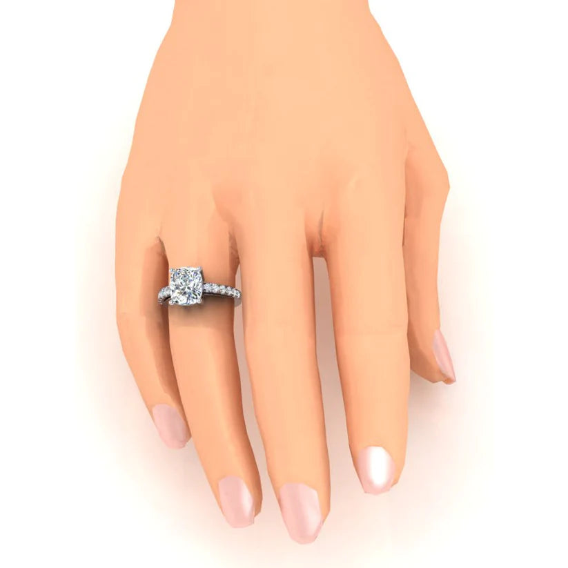 Echte Diamant Ring Mit Seitlichen Steinen