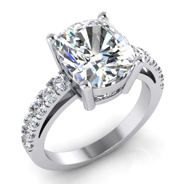 Echte Diamant Ring Kissen Mit Seitlichen Steinen