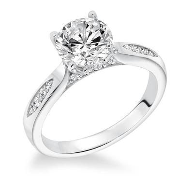 Runder Brillantschliff 2.95 Karat Echt Diamantring Mit Akzenten Weißgold