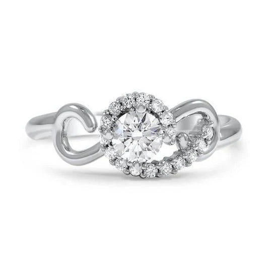 Solitär im Rundschliff Mit Akzent Natürliche Diamant 2.50 Karat Ring Weißgold