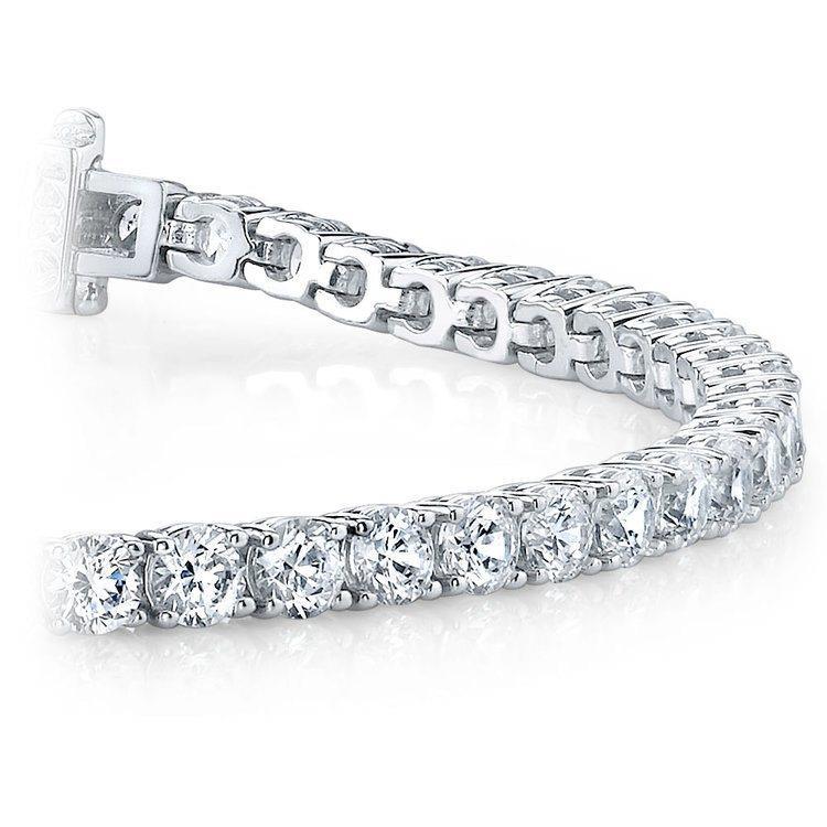 10.1 Ct Natürliche Diamant Tennisarmband Massiv 14K Weißgold