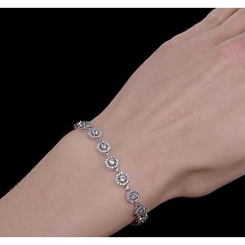 Damen Natürliche Diamant Armband 7 Karat Krappen Set Schmuck Neu