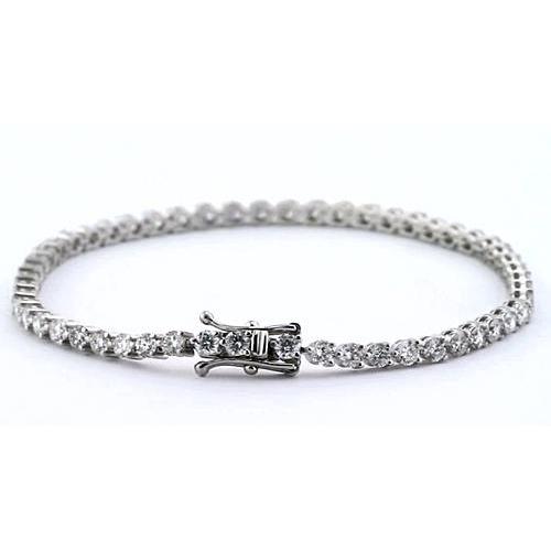 Damen Natürliche Diamant Tennisarmband 4,40 Karat Weißgold 14K