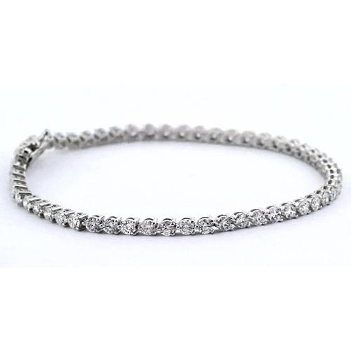 Damen Natürliche Diamant Tennisarmband 4,40 Karat Weißgold 14K