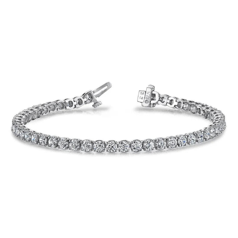 Damen Tennisarmband 5,72 Ct Echt Diamanten im Rundschliff Krappenfassung