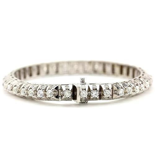 White Echt Diamant Tennis Armband 6,35 Karat Weißgold Schmuck 14K