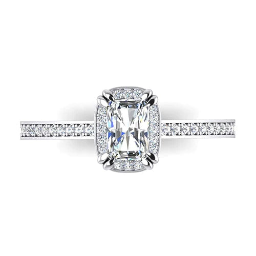 2 Karat Echte Diamantring im Strahlenschliff Kathedra Gold 14K