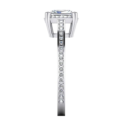2 Karat Echte Diamantring im Strahlenschliff enfassung Gold 14K