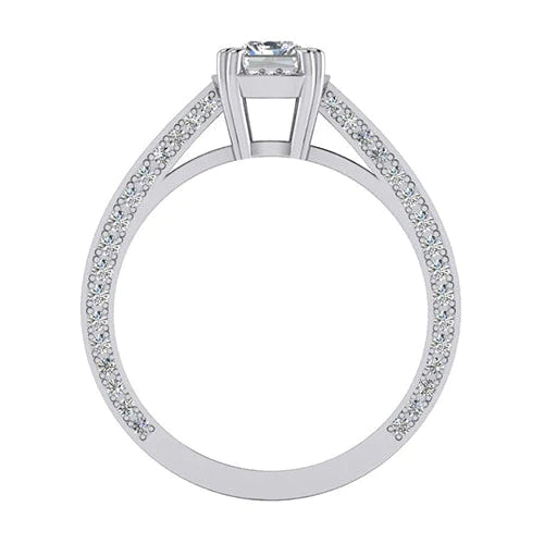 2 Karat Echte Diamantring im Strahlenschliff  Gold 14K