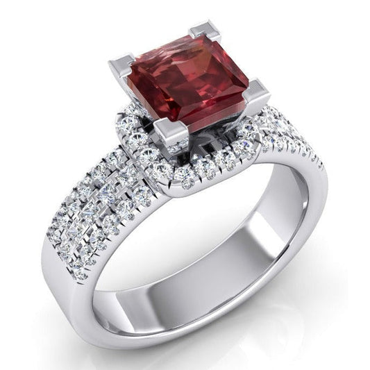 Damen Rot Rubin Prinzess Ring