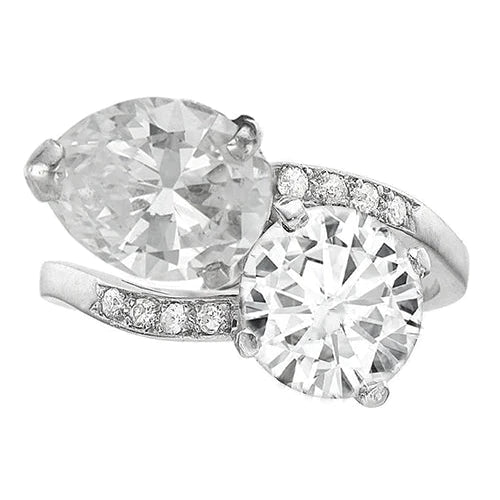 Eleganter Echt Diamant Ring Toi Et Moi Stil Schmuck