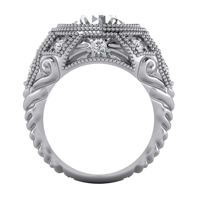 Großer Antik-Stil Echte Diamantring Schmuck