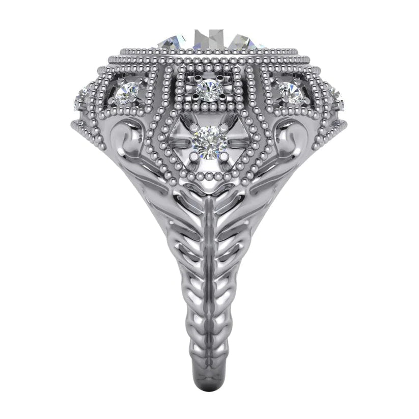 Großer Antik-Stil Echte Diamantring