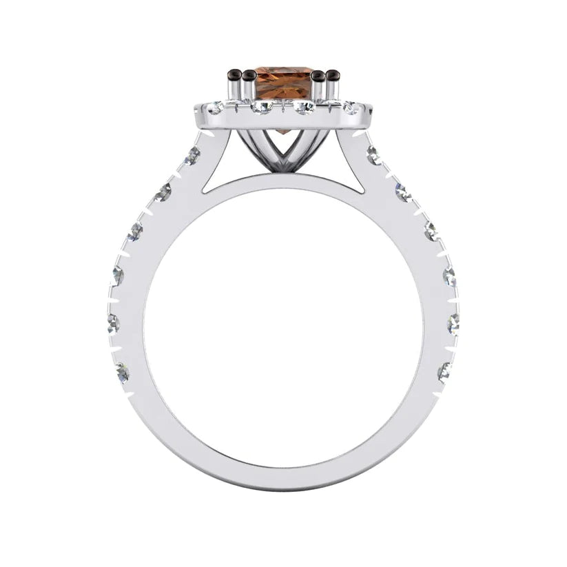 Kissenformiger Braunem Echte Diamanten Ring