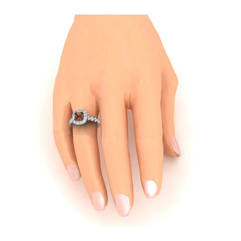 Kissenformiger Echte Diamanten Halo Ring
