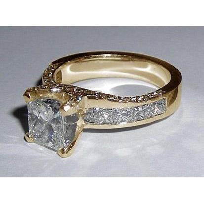 Maßgeschneiderter Prinzessinnenschnitt Pave Echte Diamant-Verlobungsring 4.25 Karat