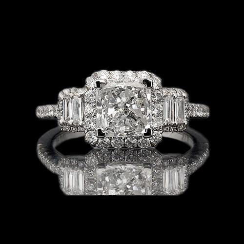 Radiant Cut Verlobungsring 3 Karat Diamanten Fancy Ring Weißgold 14K
