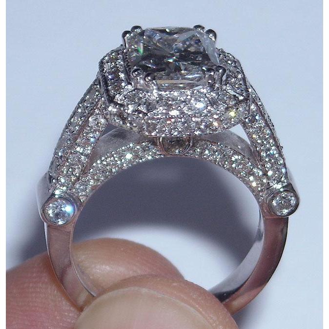 8.51 Karat Echte Diamant-Verlobungsring-Band-Set