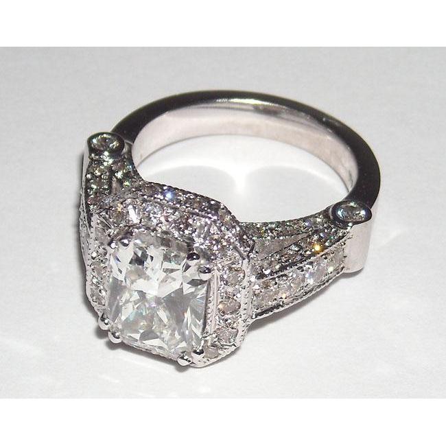 8.51 Karat Echte Diamant-Verlobungsring-Set Radiant Cut