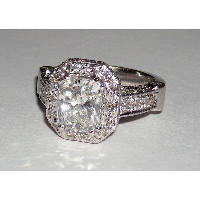 Karat Echte Diamant-Verlobungsring-Band-Set Radiant Cut