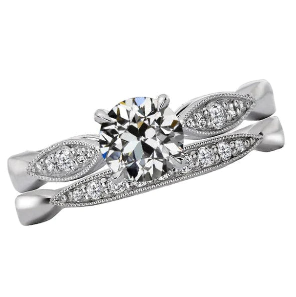 Miligrain Alter Bergmann Echte Diamant-Verlobungsring-Set 3,50 Karat