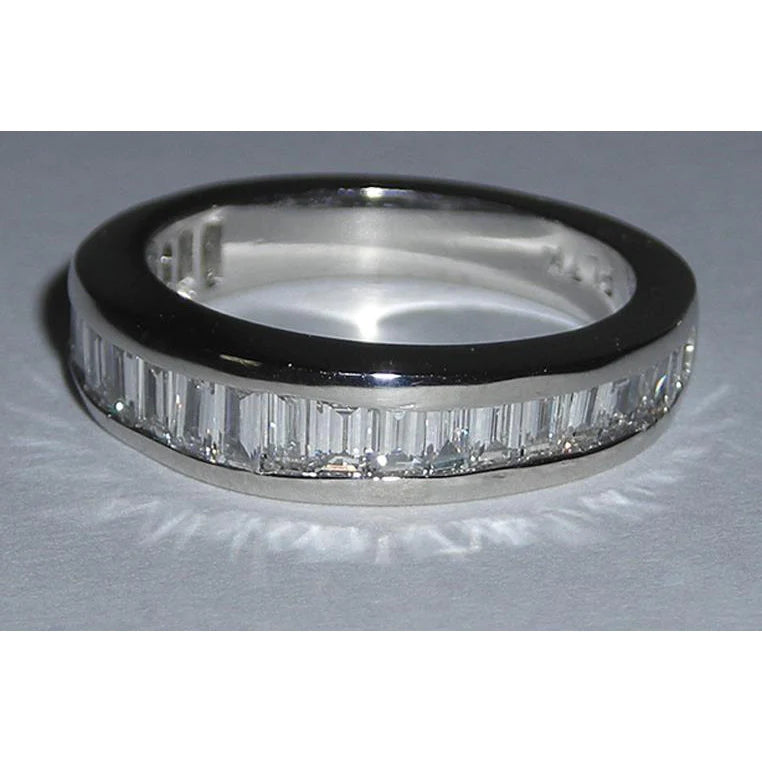 Smaragdschliff & Baguetteschliff Echt Diamantring Weißgold 14K