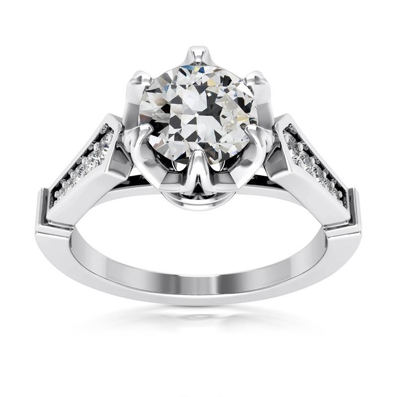 14K Gold Runder Alter Minenschliff Echt Diamantring 6 Zinken Set 4,25 Karat - harrychadent.ch