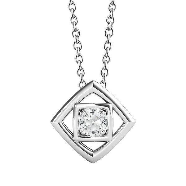 1 Karat Echt Diamant Quadrat Anhänger Kissen alter Bergmann Krappen Set Gold 14K - harrychadent.ch