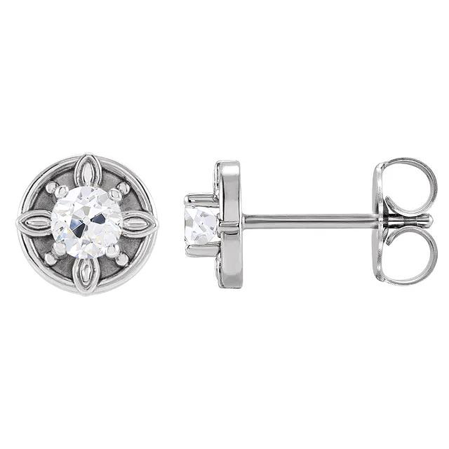 2 Karat Runde Echt Diamant Ohrstecker Alter Bergmann Push Backs Goldschmuck P2 - harrychadent.ch