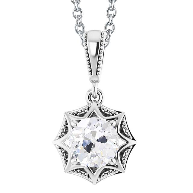 2 Karat Solitaire Alter Bergmann Damen Naturlich Diamant Anhänger Stern Stil Gold - harrychadent.ch