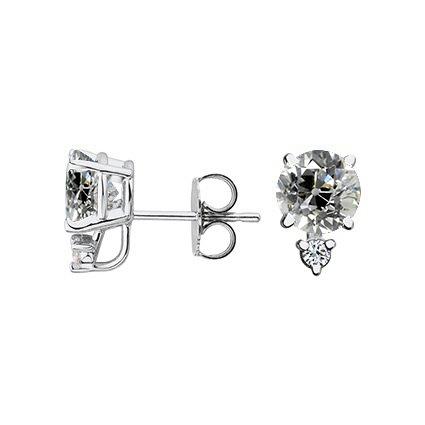 2 Stein Echt Diamant Ohrstecker Alter Bergmann Ohrringe 2,50 Karat Push Backs - harrychadent.ch
