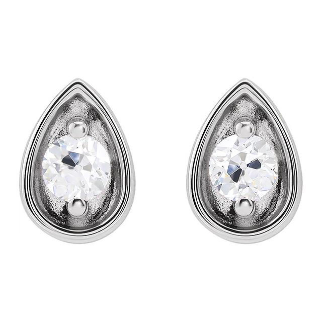 3 Karat Natürlich Diamant Ohrstecker Alter Bergmann Tropfenform Damenschmuck1