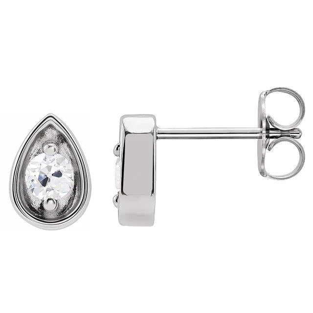 3 Karat Natürlich Diamant Ohrstecker Alter Bergmann Tropfenform Damenschmuck2