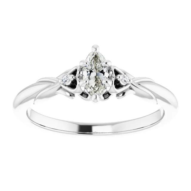 3 Steine Rund & Birne Alt Minenschliff Echt Diamantring 2 Karat Gold - harrychadent.ch