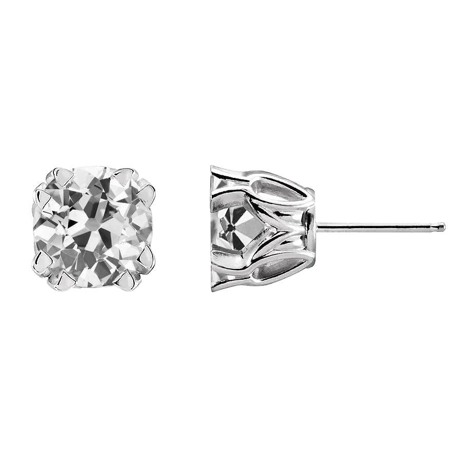 4 Karat Alter Bergmann Natürlich Diamant Ohrstecker Krappenset Push Backs