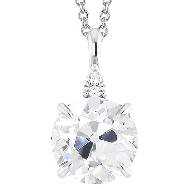 Adlerkralle Zinken Birne Altschliff Naturlich Diamant Anhänger Weißgold 14K 5,50 Ct