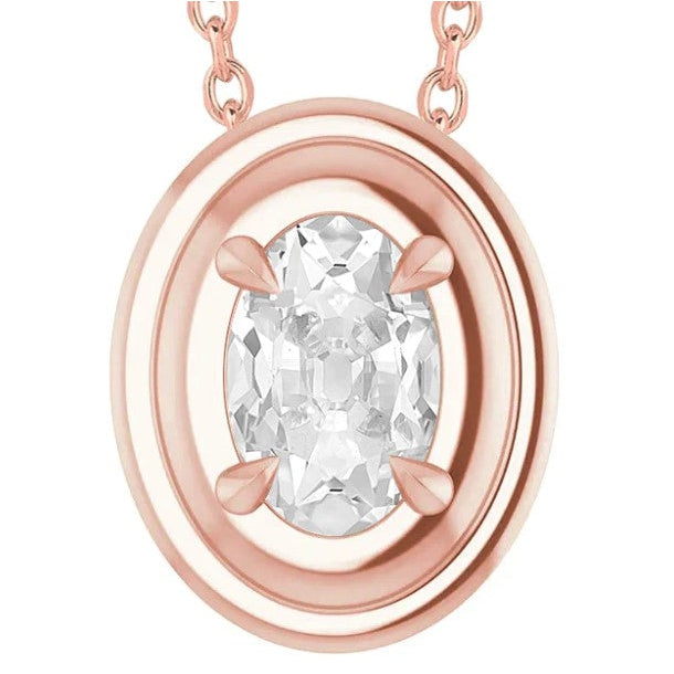Adlerkralle Zinken Echt Diamant-Anhänger Oval Old Miner 5 Karat Roségold