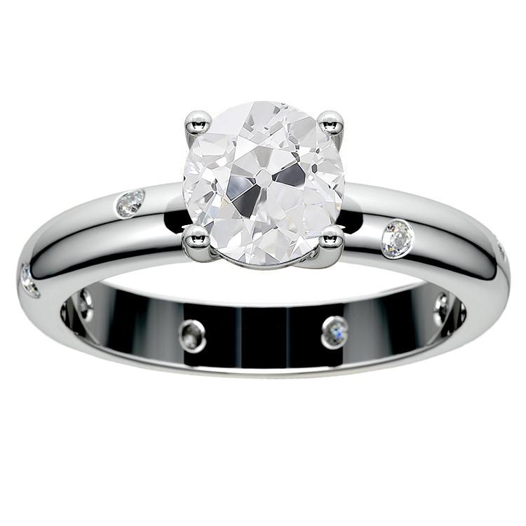 Alter Bergmann Echt Diamanten Verlobungsring mit Akzenten 3 Karat Gold Gypsy Flush Set - harrychadent.ch