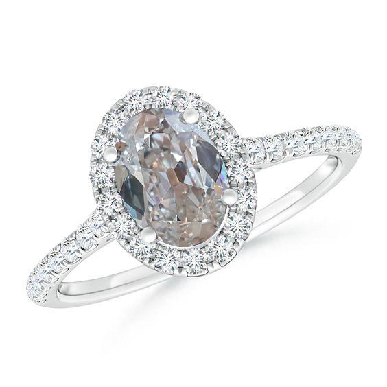 Altschliff Echt Diamant-Halo-Ring mit Rundschliff-Akzenten 2,75 Karat Gold - harrychadent.ch